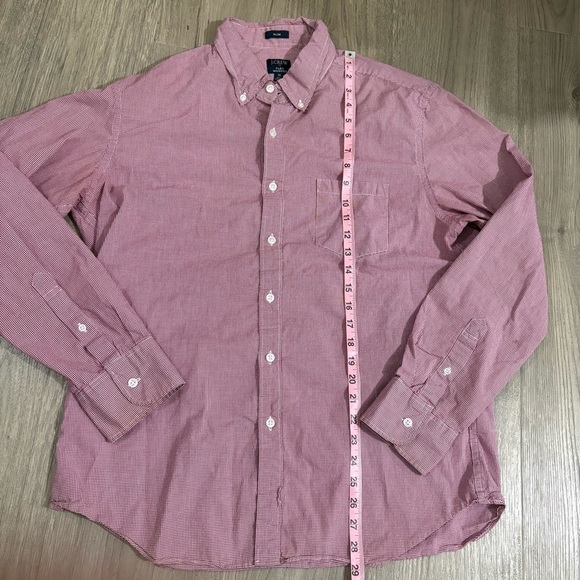 J. Crew Flex Cotton Blend Slim Fit Red Long Sleeve Button Down Men's Size XL - Picture 7 of 10